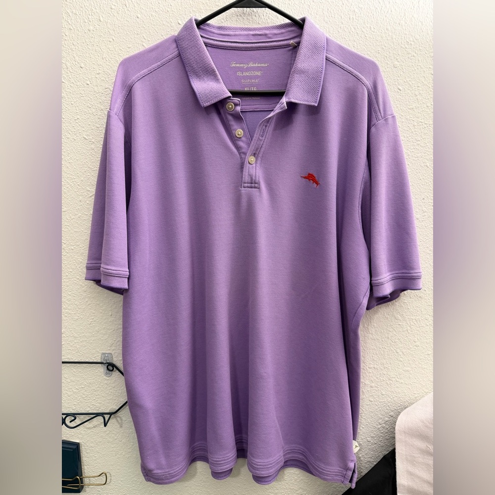 Tommy Bahama IslandZone Lavender Polo Shirt Golf Sailing Quiet Luxury UPF 30